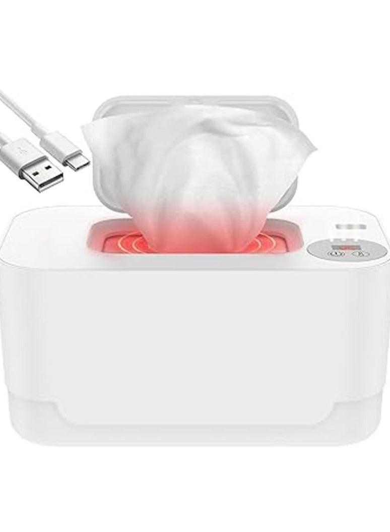 Baby Wipe Warmer, Thermostat Baby Wipe Heater, 40-55°C Adjustable Baby Wipes Dispenser Warmer, Wet Wipes Warmer Prevent Dry, USB Baby Wipe Warmer for Car Home Baby Nursery - Image 1